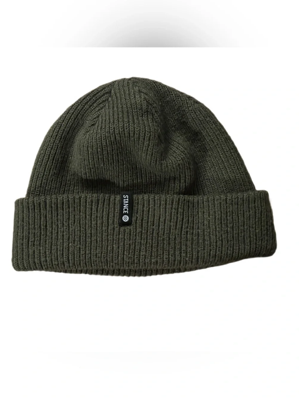 Stance Icon 2 Shallow Beanie Hat Olive Dark Green Knit Cuffed Fisherman Skater